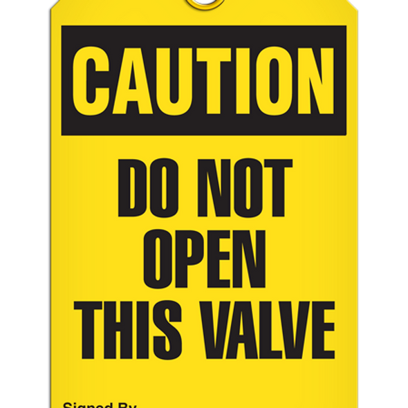 Caution - Do Not Open This Valve