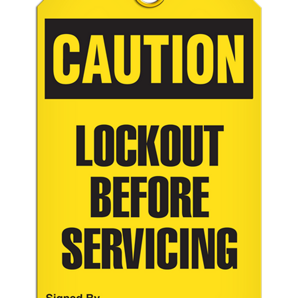 Caution - Lockout Before Servicing