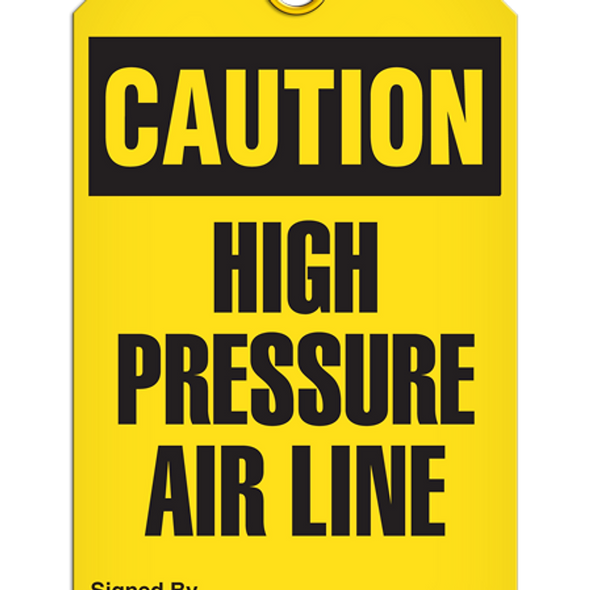 Caution  High Pressure Air Line