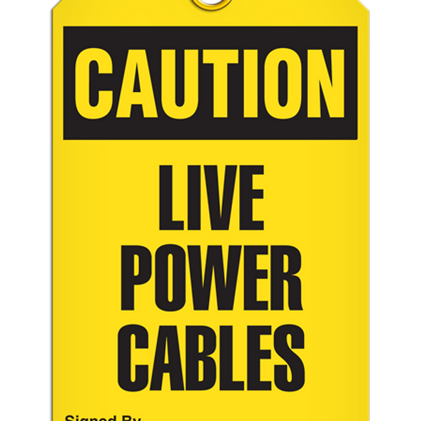 Caution  Live Power Cables