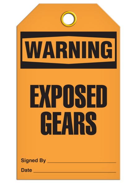 Warning  Exposed Gears Tag
