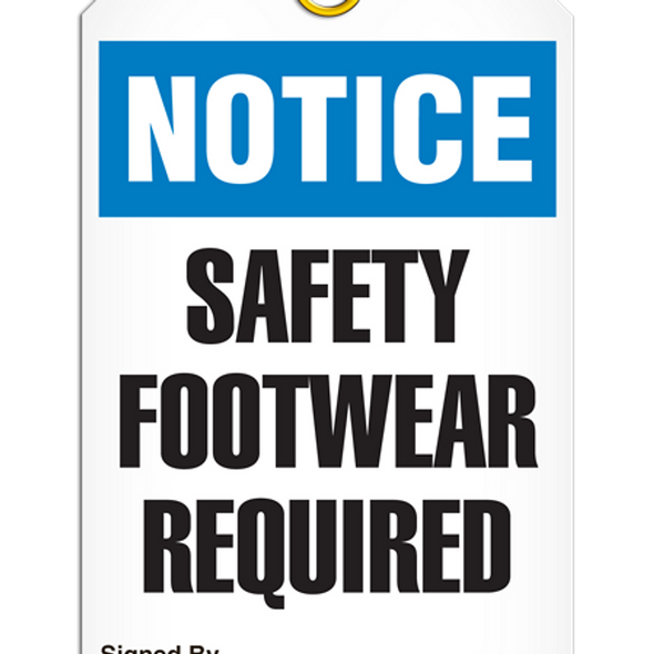 Notice  Safety Footwear Required Tag