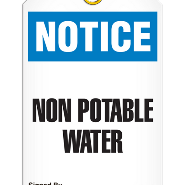 Notice  Non Potable Water Tag