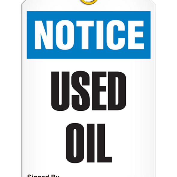 Notice  Used Oil Tag