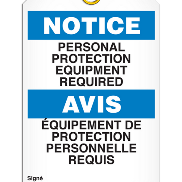 Bilingual Notice Â Personal Protection Equipment Required