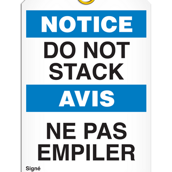 Bilingual Notice Â Do Not Stack