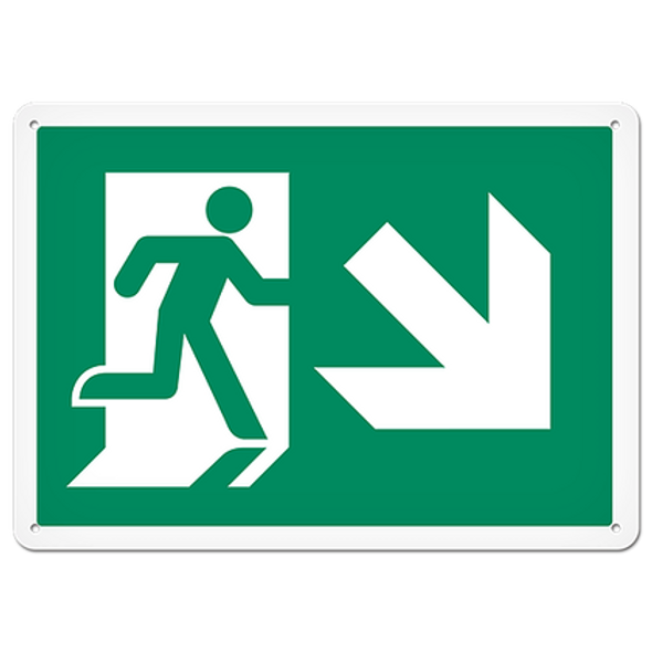 Fire Signs - Running Man Sign | Exit Down Right