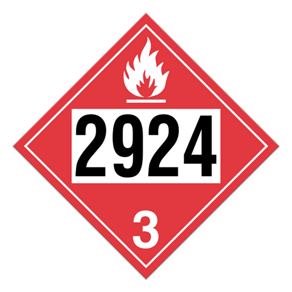 Flammable Liquid, Corrosive | Class 3 Placard