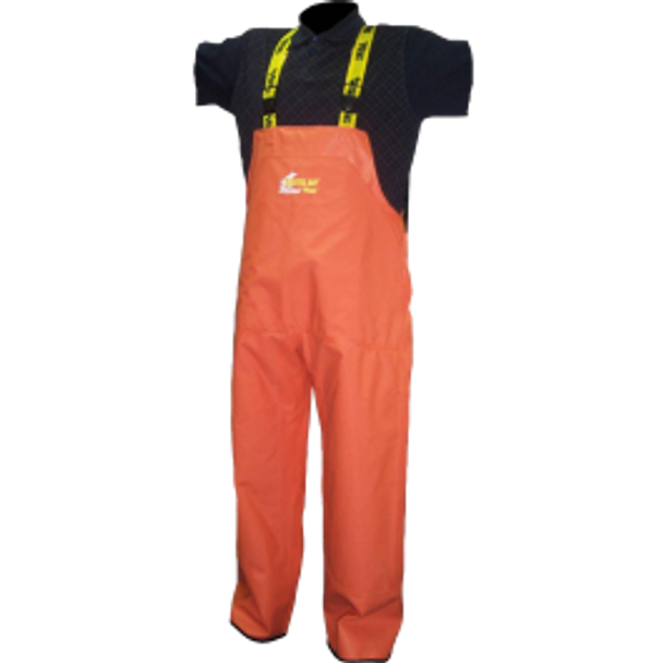 Bib Pant w/ Adjustable Waist Panel & Heavy-Duty Elastic Suspenders - Orange | Viking Outwear