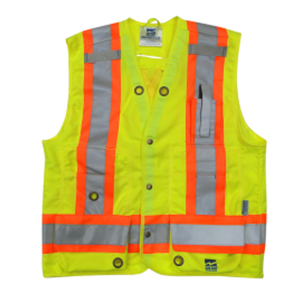 Surveyor Safety Vest, D-Ring Access - Fluorescent Green  | Viking Outwears
