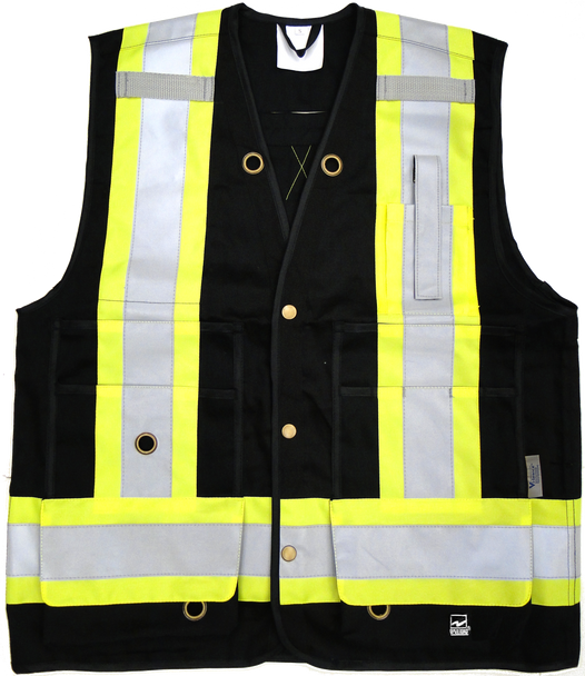 Surveyor Safety Vest, D- Ring Access - Black  | Viking Outwears