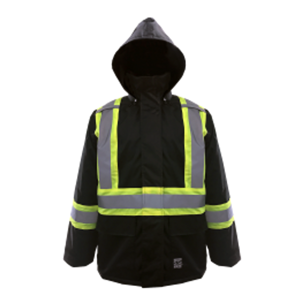 Hooded Safety Jacket - Black  | Viking Outwears