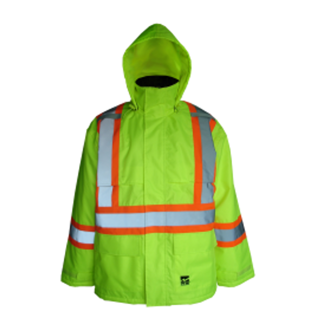 Jacket w/ Detachable Insulated Hood - Fluorescent Green  | Viking Outwears