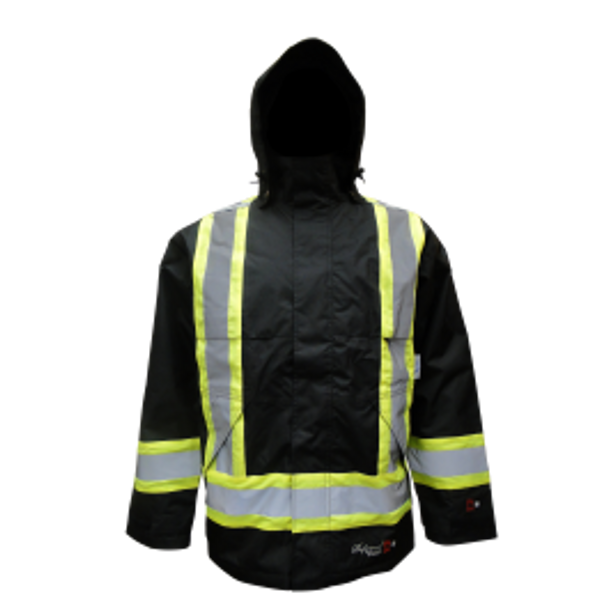 ThermoMAXX® Insulated Hooded Safety Jacket - Black  | Viking Outwears