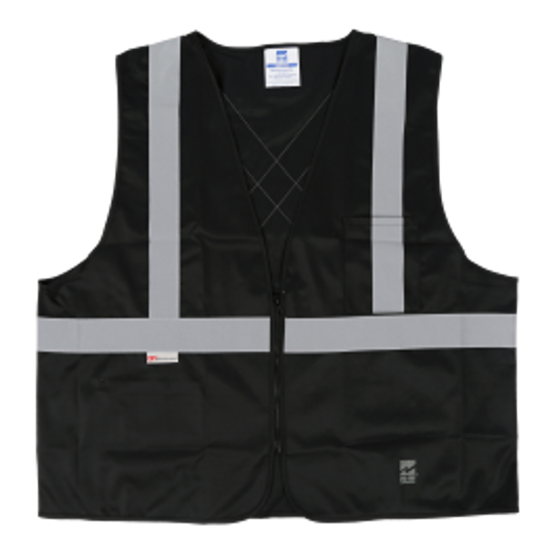 Safety Vest, Front Zipper Closure - Black | Viking Outwear
