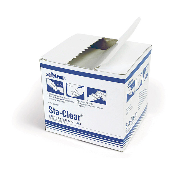 Water Activated Lens Cleaning Tissue Box | Sellstrom
