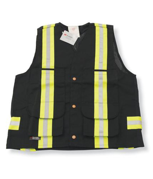 Supervisor Safety Vest With Full Mesh Back (Black) | Big K Clothing