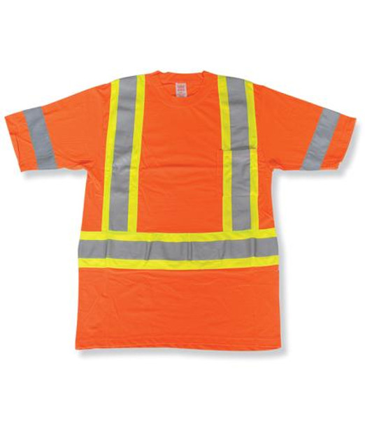 Orange 100% Polyester Traffic Safety T-Shirt