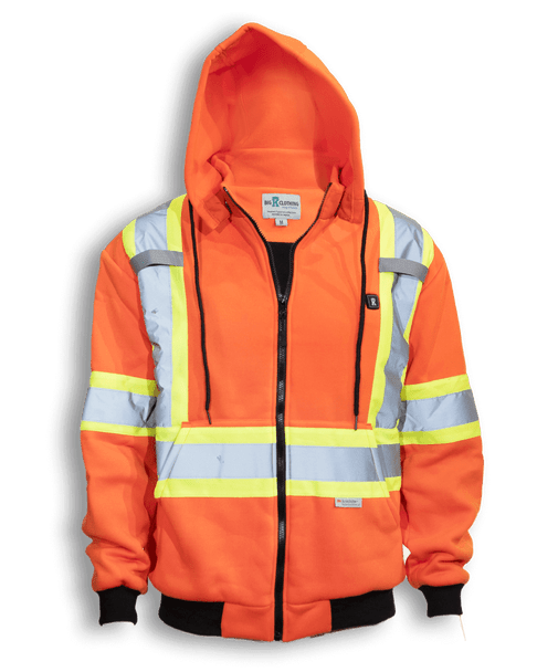 Orange 100% Polyester Heated Hoodie