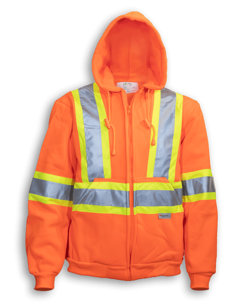 Orange 100% Polyester Full Zipper Hoodie