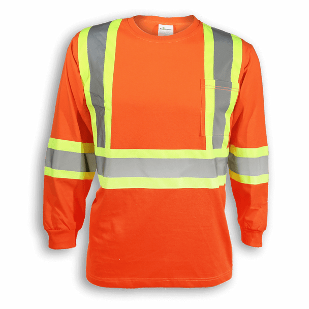 Orange 100% Polyester Traffic Safety Shirt