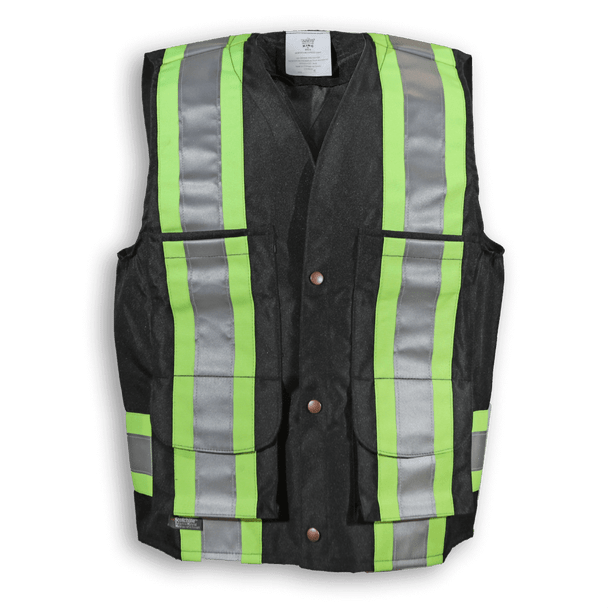 Black Poly/Cotton Supervisor Safety Vest