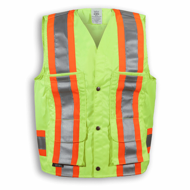 Lime Green Cotton Supervisor Safety Vest