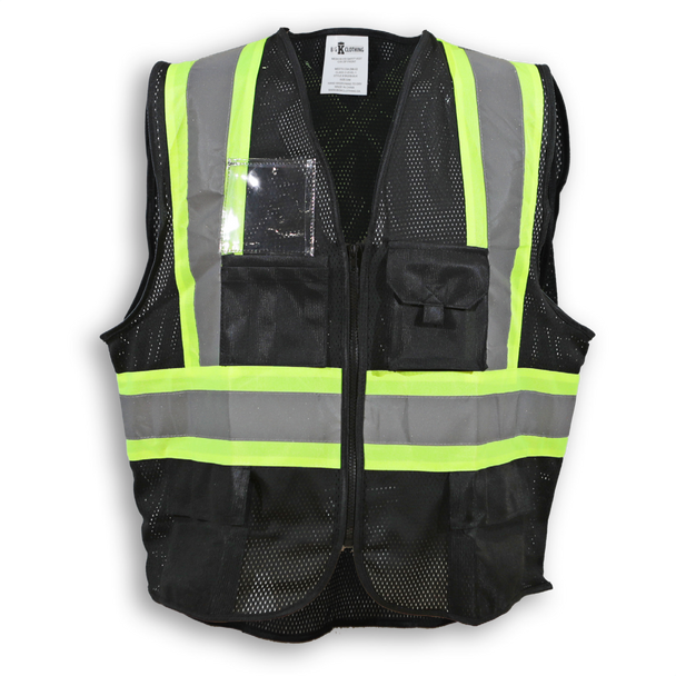 100% Polyester Mesh Safety Vest with Zipper Front