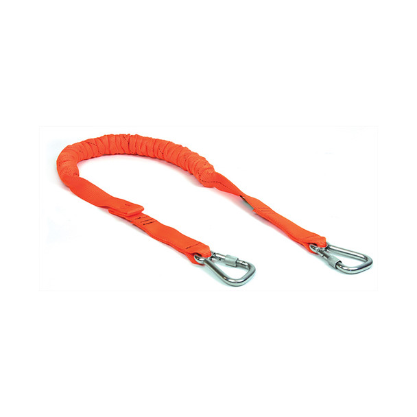 Bungee Style Orange Tool Tether- Dual S/S Carabiner- 15Lb 27"-52" (10-Pack)