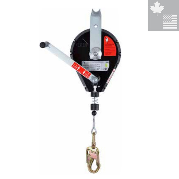 Self Retracting Lifeline with Galv. Steel Cable, Rescue/Recovery, Snap Hook - 140 FT