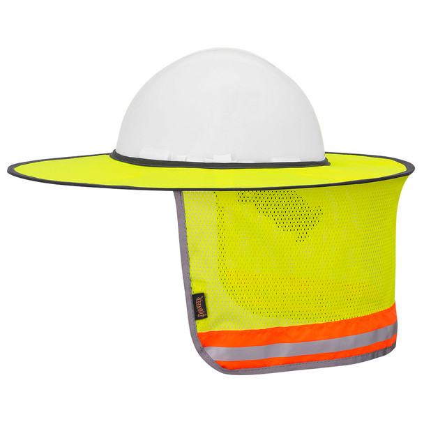 Foldable Hard Hat Sunshade - Hi-Viz Yellow/Green