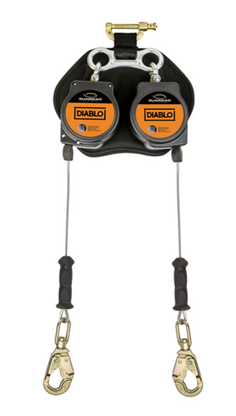 Dual Diablo 2.5 Leading Edge Series Cable SRL-LE - Dual Composite Housing with 3/16" Galvanized Cable, Hooks and Carabiner