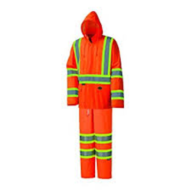 Hi-Viz Lightweight Waterproof Oxford PVC 2-PC Rain Suit  | Pioneer