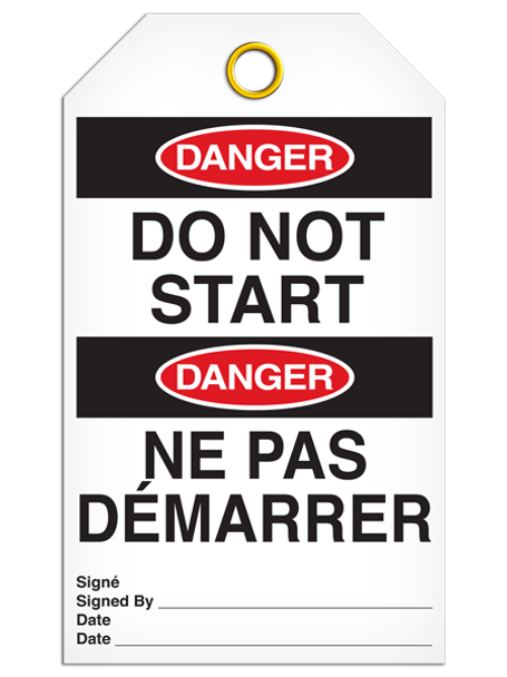 Bilingual Danger Â Do Not Start Tag