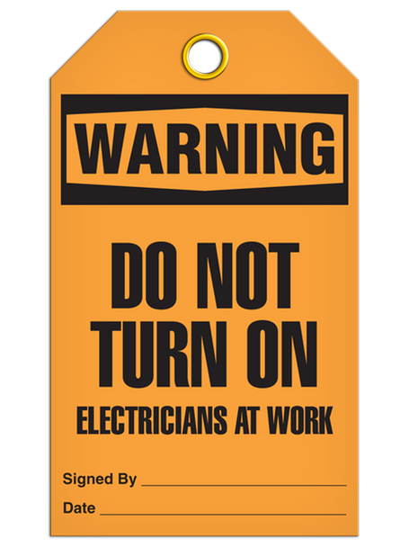 Warning  Do Not Turn On Electricians At Work Tag