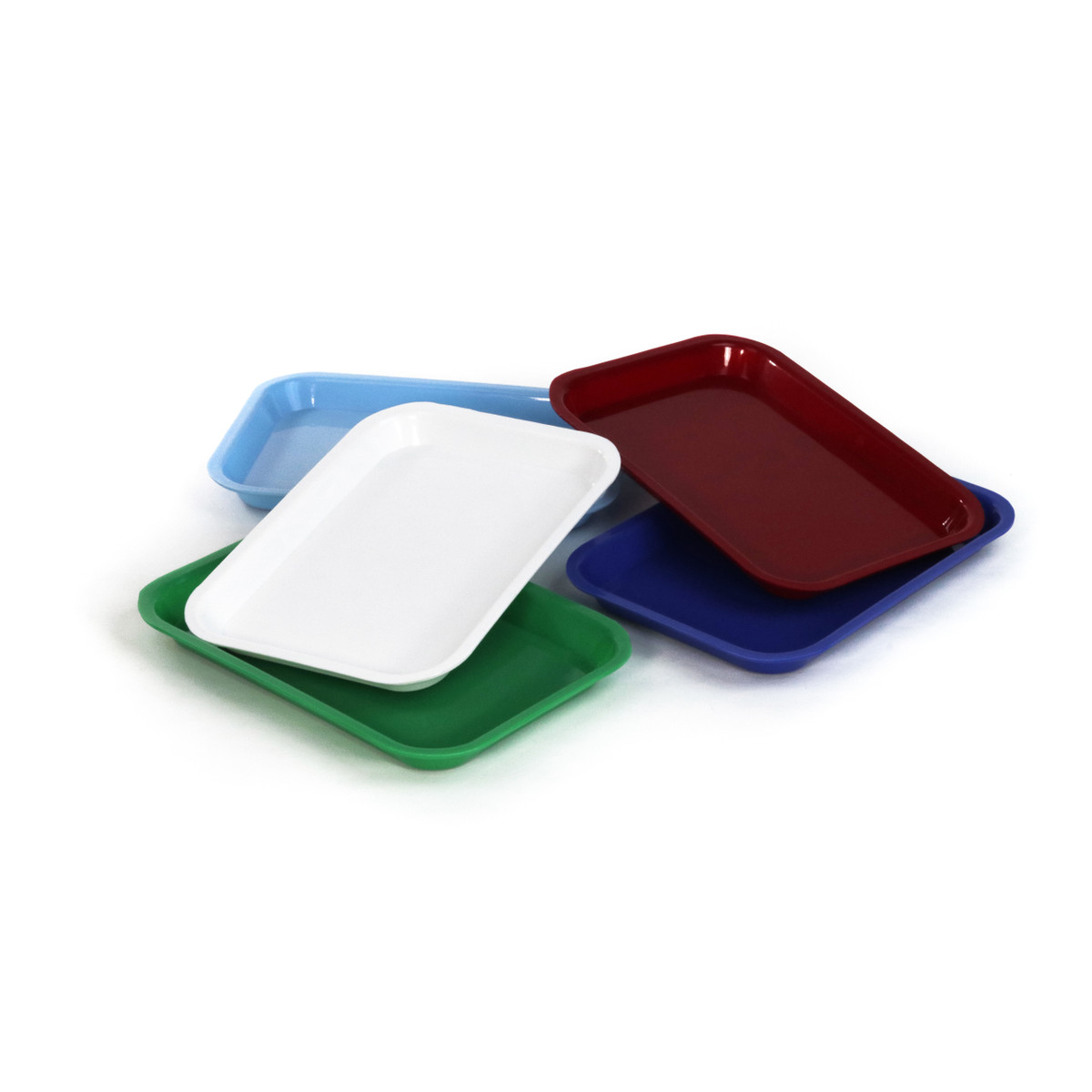 Small Plastic Trays Set of 5 (9.5 x 6.5 x 2 in)