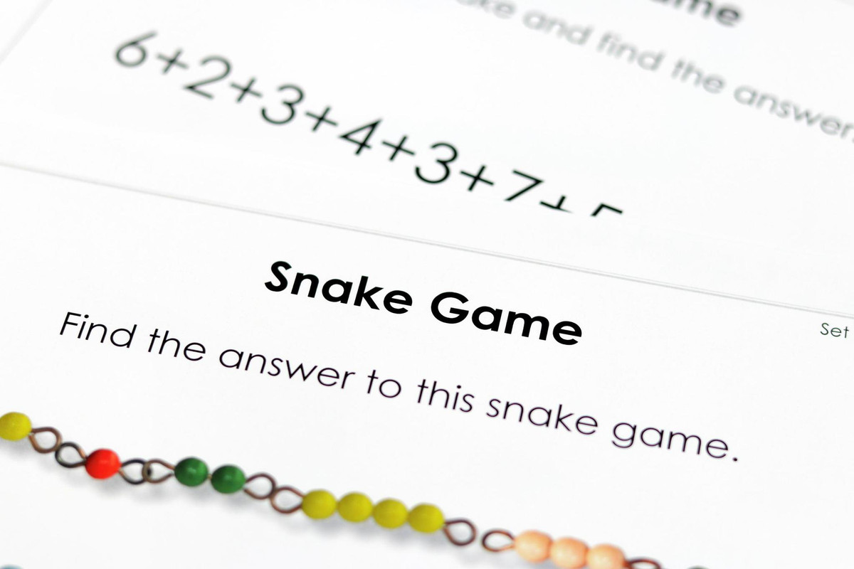 Snake Game Addition Kit 2 - ETC Montessori Online