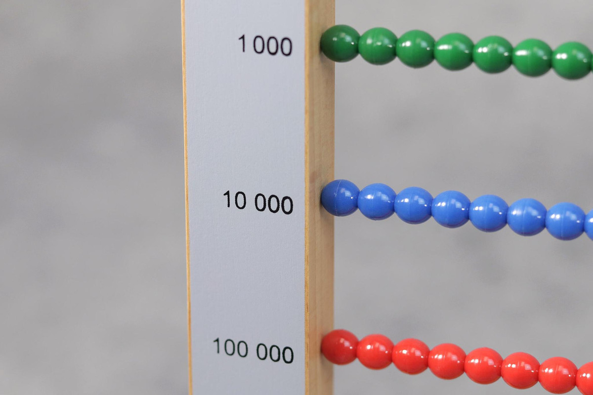 Montessori Large Bead Frame - Math Learning Tool For Place Value & Numeration
