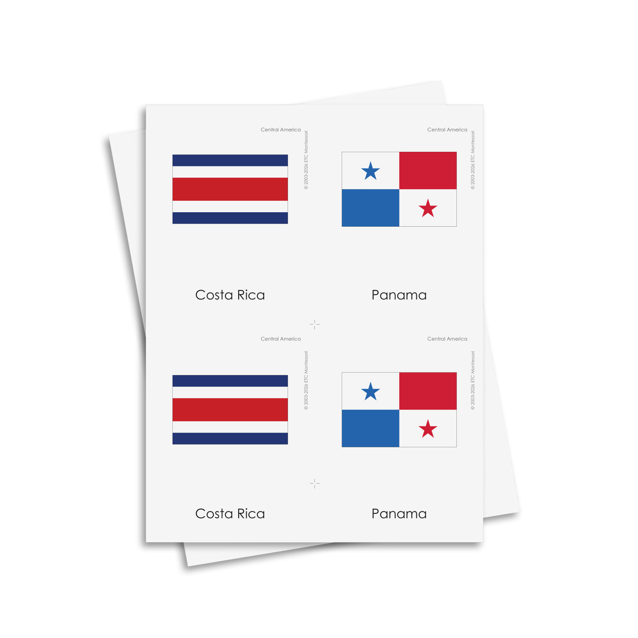 Flags of South America 3 Part Cards - Digital Printable | ETC Montessori