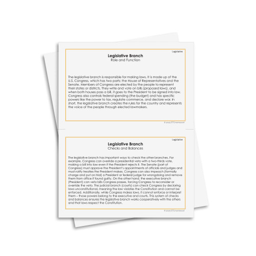 US Civics - Three Branches of Government - Homeschool Edition