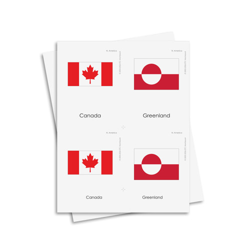 Flags of North America 3 Part Cards - Digital Printable