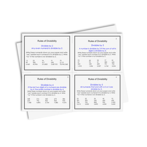 Reglas de divisibilidad – Material digital imprimible