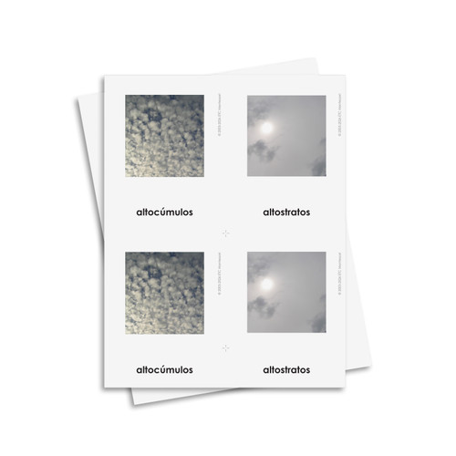 Tarjetas de tres partes de formaciones de nubes
