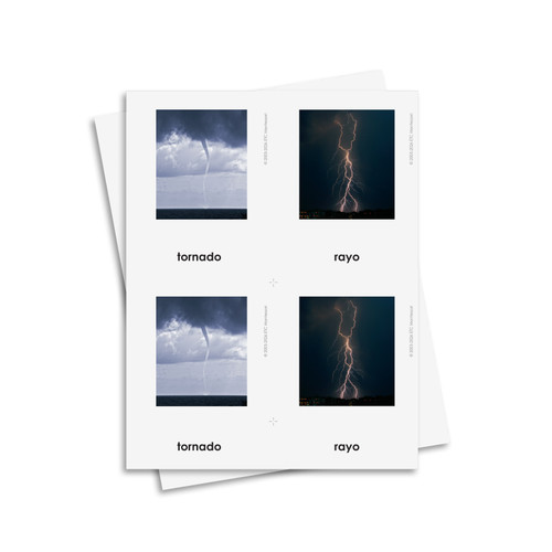 Tarjetas de tres partes de patrones meteorológicos - material digital imprimible
