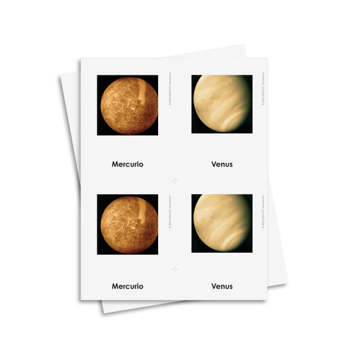 Planetas del sistema solar tarjetas de tres partes - material digital imprimible