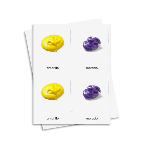 Tarjetas de tres partes de colores - material digital imprimible