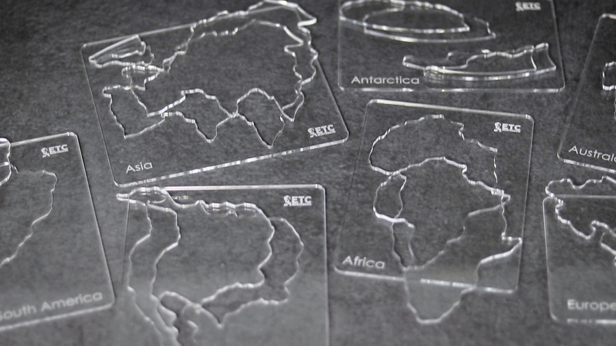 Continent Stencils from the Montessori World Map
