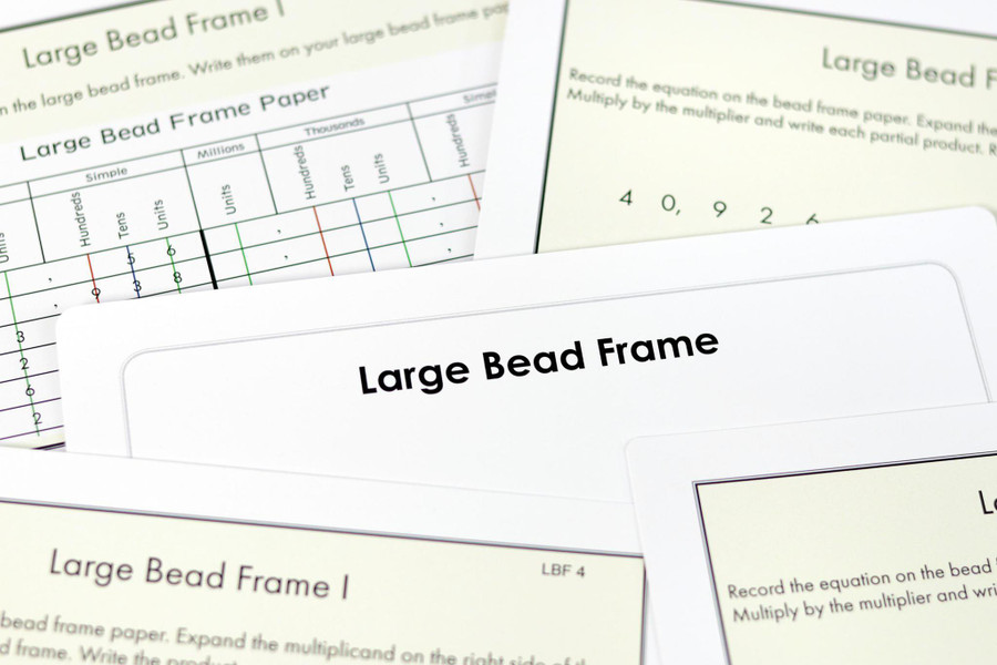 Large Bead Frame Multiplication Task Cards.  Level 3-6 Digital Printable