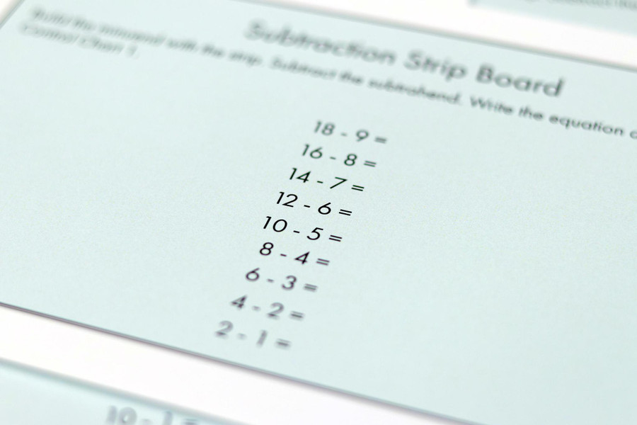 Strip Board Subtraction Task Cards.  Level 3-6- Digital Printable
