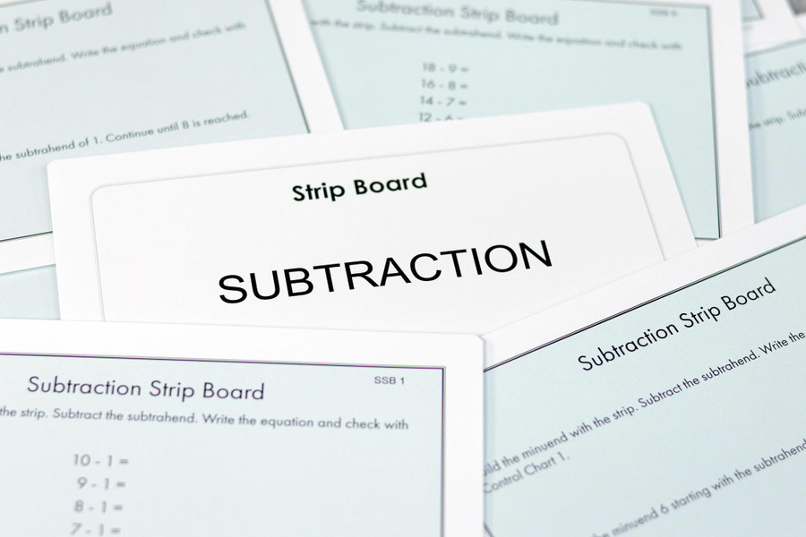 Strip Board Subtraction Task Cards.  Level 3-6- Digital Printable